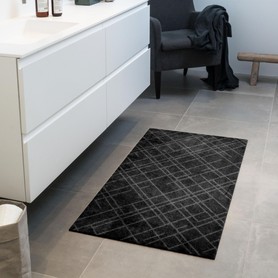 Teppichläufer 'Lines' schwarz, 67 x 120 cm