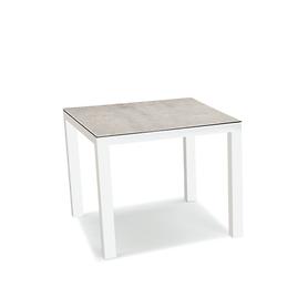Alu-Tisch quadratisch weiß