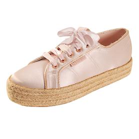 Plateau-Sneaker Satin ros, Gr. 38