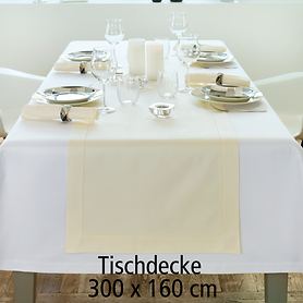 Tischdecke Gent wei 300x160