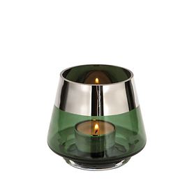 Glas Teelichthalter/Windlicht Jona grn H 9 x D 11