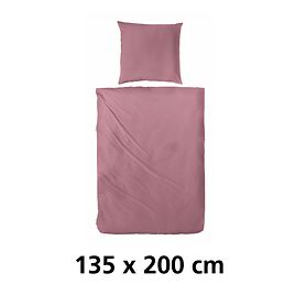 Mako-Satin-Bettwsche Uni rosa 135x220