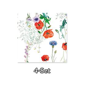 4er-Set Servietten Mille coquelicots je 50x50cm