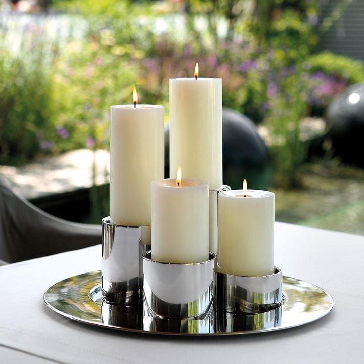 Kerzenhalter und Tablett aus Edelstahl | Promondo